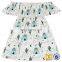 Dust Pink Flower Off Shoulder Dress Girls Printed Frock Designs Pattern Summer Dress