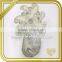 Embroidered bridal fabric pearl beads flower applique with rhinestone FHA-048