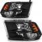Front Headlight For Dodge Ram 1500 2500 3500 headlamps Chrome Black Clear 68001485AG/68001484AG