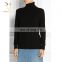 Women solid color turtle neck cashmere knit pullover sweater