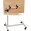 high quality hospital multi-function height adjustable movable folding wooden overbed dining table
