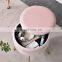 Stool Dining Round Modern Indoor Home Luxury Foot Step Living Room Furniture Metal Chairs Gold Velvet Storage Stools Ottoman