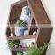 Geometric Honeycomb Hexagon Floating Wall Shelves Rustic Wooden Display Shelf for Crystals  Stones Essential Oils