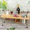 Wholesale Multifunctional Bamboo Serving Tray with Stainless Steel Cans shelf