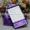 2016 Classical Luxry Boxed Purple Flocked Wedding Invitations in Azerbaijan