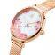 SHENGKE Romantic Dial Girl Watch K0171L Lady Flowers Design Watch Pink