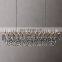Design villa  living room stair restaurant decoration luxury rectangular traditional crystal chandeliers light long