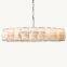 Hengzhi Modern Villa Large Circle Design Natural Stone Hanging Lamps HARLOW CALCITE ROUND CHANDELIER for Indoor