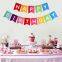 Rainbow Happy Birthday Banners - Fishtail Paper for Backdrop & Party Scene Decoration