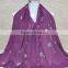 New Style Korea Lady Fashion Cotton 3D Colorful Leaf Embroidery Viscose Shawl