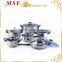 MSF-3020-Green 12pcs stianless steel cookware set cheapest cookware for promotion at holidays four colors for your choose