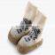 Wholesale High Quality cotton baby shoe socks with rubble sole cartoon character