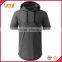 Fashion side zipper longline t shirt men tall t-shirt with hood