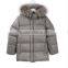 2014 new style Kids' long down jacket with fur hood blue color kids warm jacket long down coat