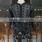 Real Works Lace Appliqued Black Long Sleeve Sexy Evening Dress 2016