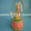 home decoration animal snow globe with resin rabbit statue.