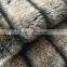 brown stripe pattern fake fur long pile fabric