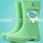 pink women fashion rubber boots rubber rain boots with buckle rubber rain boot