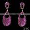 Latest artificial jewelry brass material drop earrings wholesale ruby earring