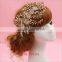 Elegant Luxury Handmade Crystal Flower Pearls Rhinestones Flower Wedding Headpiece Bridal Headband Hair accessorie