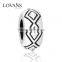 Simple Bead Jewelry Engraved 925 Silver Charms