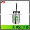 900 ml large capacity transparent mason jar with straw