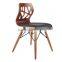 2015 New Leatherette Cushion Plywood Dining Chairs with Wooden Legs
