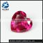 Factory prices heart shape fancy cut loose artificial ruby gemstones
