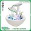 glass tabletop indoor water fountain ceramic bottom basin with led light