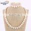 9mm A grade potato cyystal spacer fashion pearl necklaces set for women