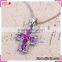 Low price christian cross necklace, hot sale imitation crystal necklace