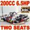 200cc 6.5HP 2 Seat Go Kart for adults