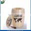 Wooden barrel christmas candy package