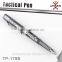 Silver 6061Aluminum Steel Hollow Out Tactical Ball Point Pen,glass Breaker 2 in 1 TP-178B