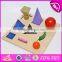 2017 New design toddlers geometry blocks wooden montessori learning materials W12F013