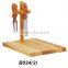 Rubber Wood Cheese Board with Cheese Knives