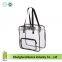 Clear Oversized Tote PVC Vinyl Plastic Large Shopper Shoulder Bag Transparent with front clear zipper pocket
