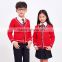 Boys and girls red color school uniform sweater with custom logo
