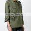 100% cotton women military olive green jacket customized