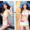 Three Pieces Bikini Suits Fashionable Costom Shiny Unique Design Sexy Fitness Swimsuit for Girls
