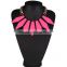 2016 Europe and the United States multiple hot pink color arcylic geometric pendant necklace