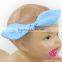 Fancy Cute Plain Pink Stripe Rabbit Ear Baby Girl Kids Accessories Flashing Bow Hairbands Headband