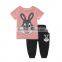 Custom Casual Girls Summer Clothing Sets Kids Clothes Hot Sale Children Clothes Kids Carton Children Clothing Set