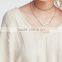 Ladies long sleeve fashion asymmetrical modern knitting crop top sweater with best quality