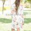 B40989A Fashion print flowers dress women long sleeve crewneck dress