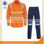 OEM TC Twill Safety Acid Resistant Clothing suit include shirt and pants with reflective tapes