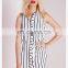 ladies modern sexy chic monochrome striped secretary shirt dresses