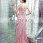 CE203 New Arrival Floor Length Backless Pink Chiffon Evening Dress For Fat Women