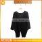 Ladies open back black cable knit sweater poncho