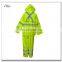 reflective flame retardant yellow polyester raincoat